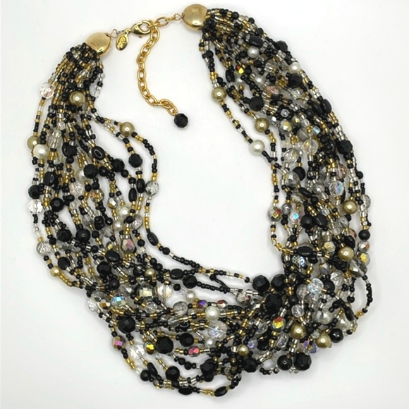 Joan Rivers Vintage 16 Strand Torsade Collection Beaded Necklace Box Dust - Picture 1 of 17